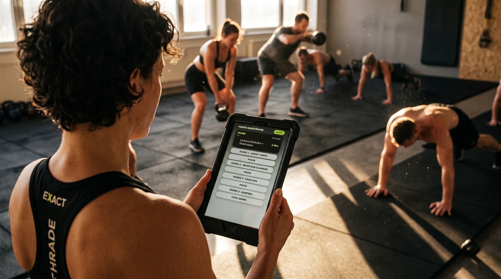 Interval training with ChoreoPad on a tablet